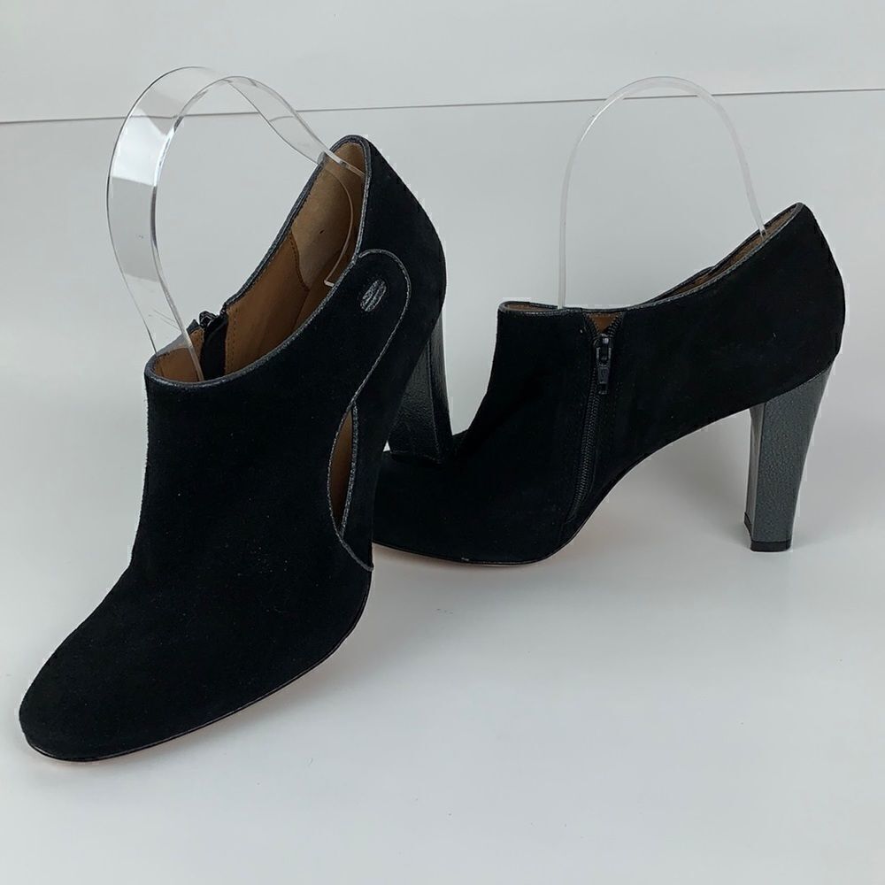 Corso Como Black Suede heeled booties with cut out